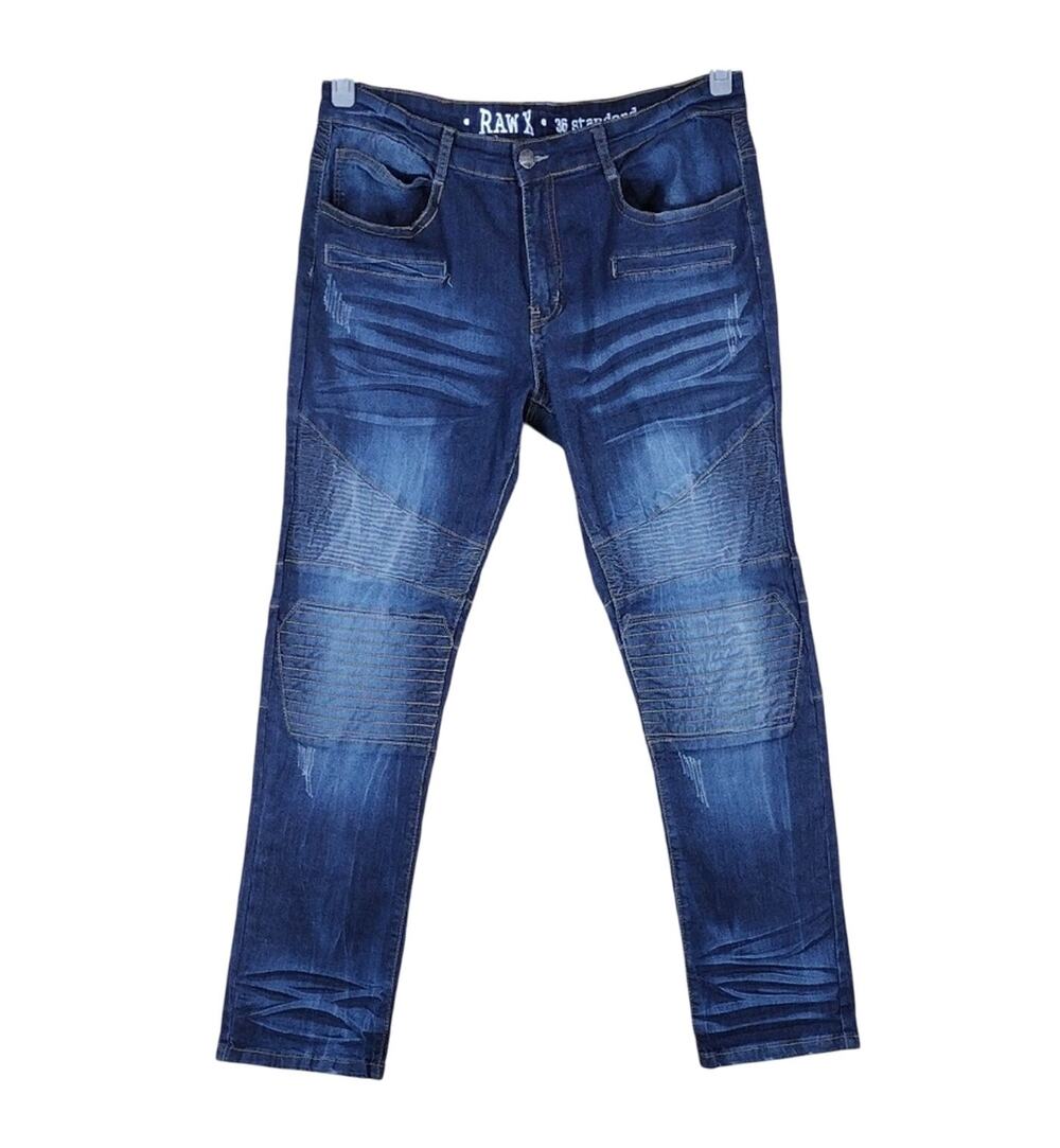 RAW X Jeans Men’s 36 Dark Blue Vintage Inspired Skinny Biker Streetwear Denim